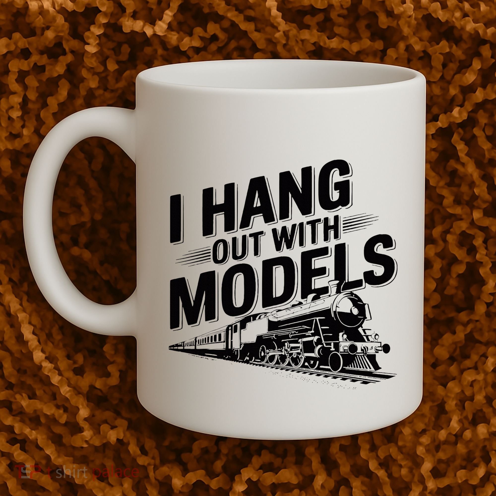 I Hang Out With Models Conductor Model Train Railway Coffee Mug