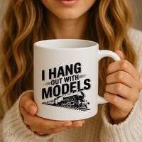 I Hang Out With Models Conductor Model Train Railway Coffee Mug thumb 3