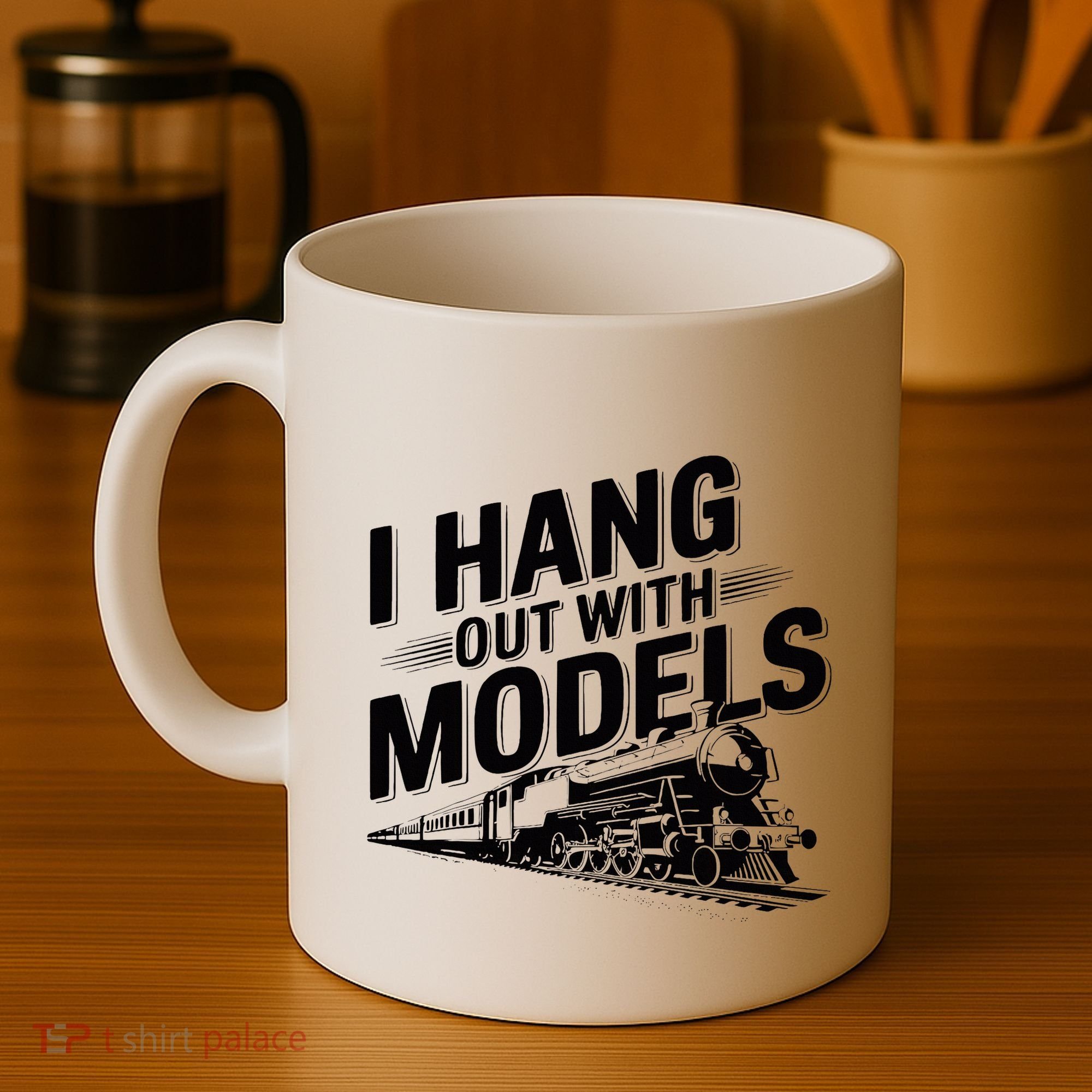 I Hang Out With Models Conductor Model Train Railway Coffee Mug