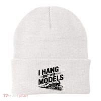 I Hang Out With Models Conductor Model Train Railway Beanie thumb 0