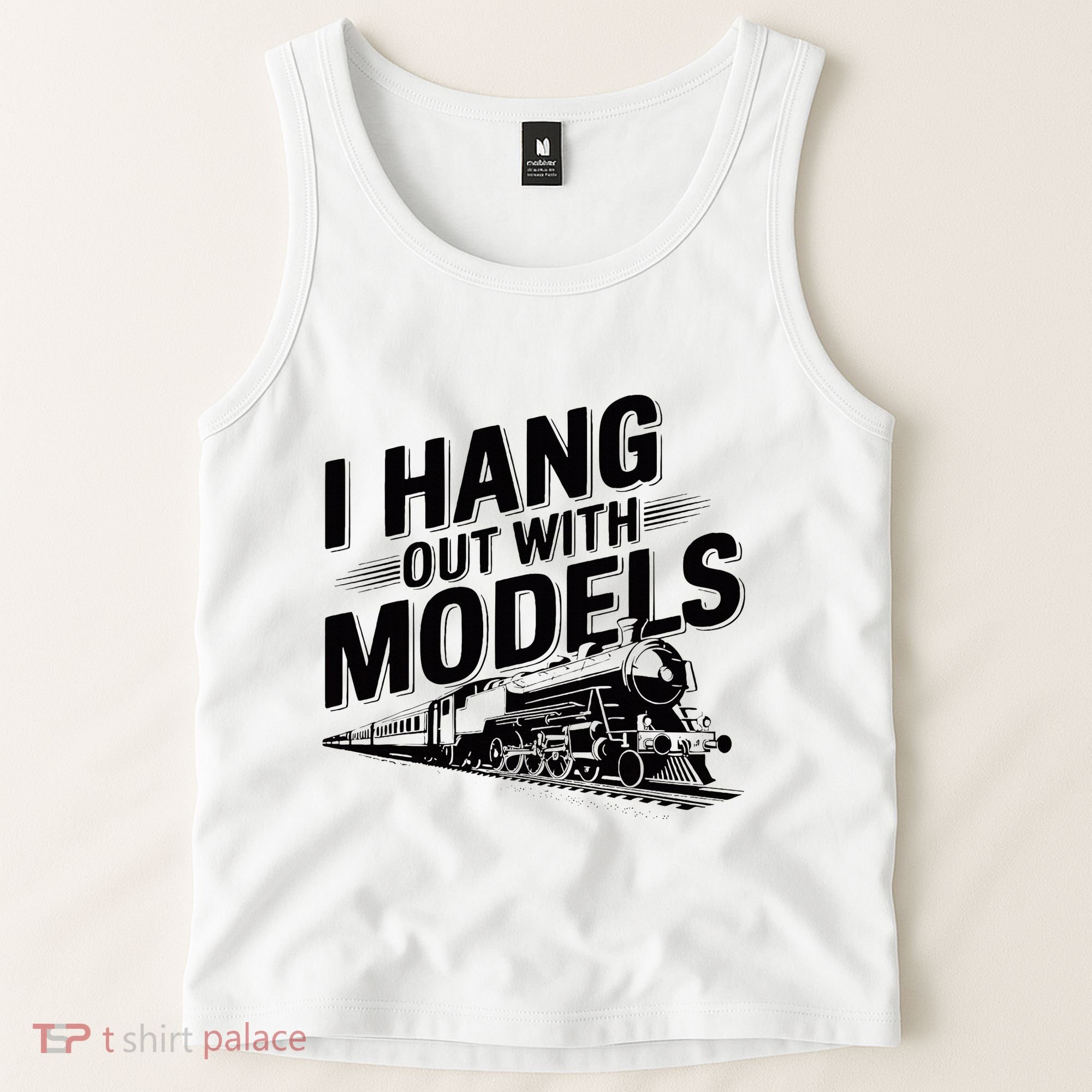 I Hang Out With Models Conductor Model Train Railway Tank Top