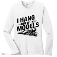 I Hang Out With Models Conductor Model Train Railway Women's Long Sleeve Shirt thumb 0