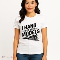 I Hang Out With Models Conductor Model Train Railway Women's T-Shirt thumb 4