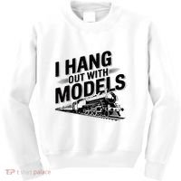 I Hang Out With Models Conductor Model Train Railway Kids Sweatshirt thumb 0