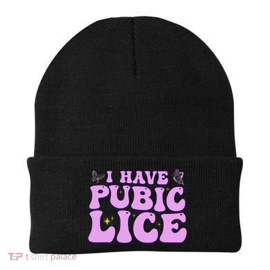 I Have Pubic Lice Funny Retro Offensive Inappropriate Beanie
