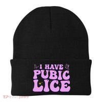 I Have Pubic Lice Funny Retro Offensive Inappropriate Beanie thumb 0