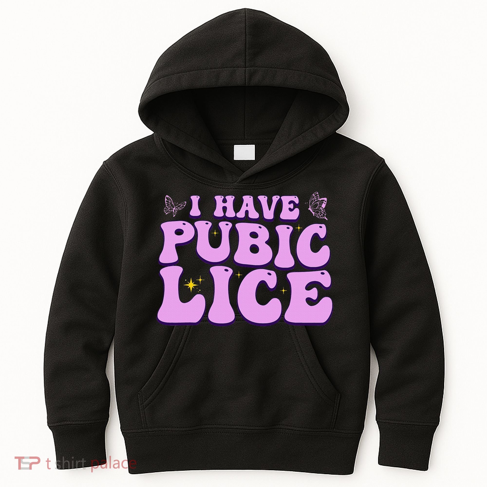 I Have Pubic Lice Funny Retro Offensive Inappropriate Kids Hoodie
