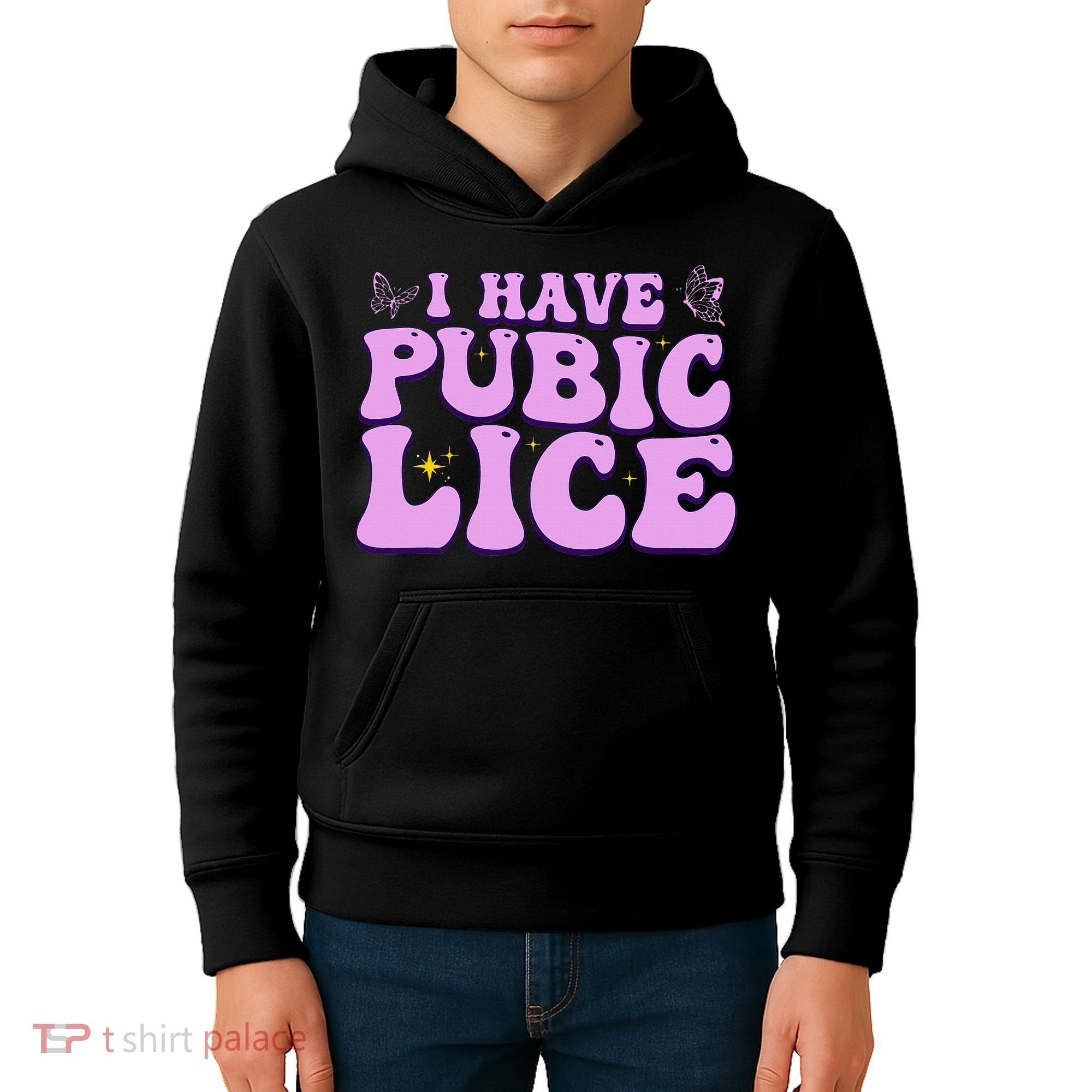 I Have Pubic Lice Funny Retro Offensive Inappropriate Kids Hoodie