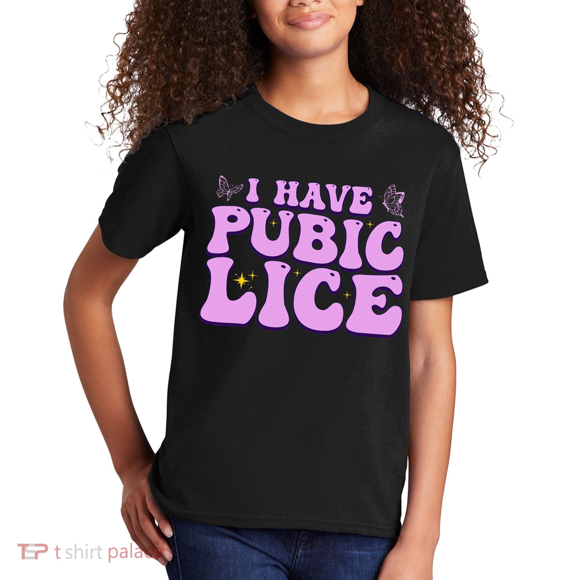 I Have Pubic Lice Funny Retro Offensive Inappropriate Kids T-Shirt