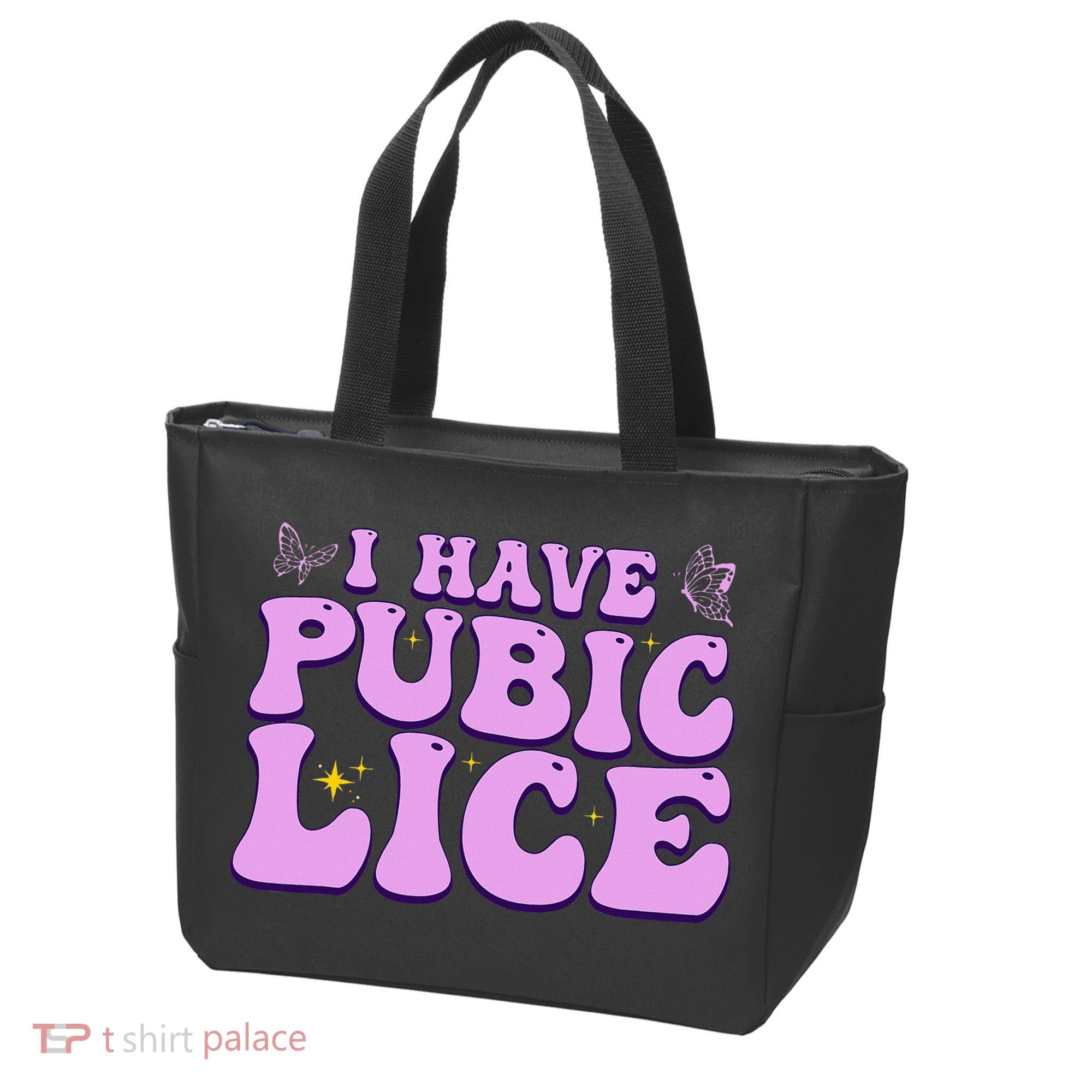 I Have Pubic Lice Funny Retro Offensive Inappropriate Tote Bag