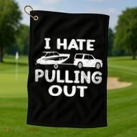 I Hate Pulling Out Retro Boating Boat Captain Cool Gift Golf Towel thumb 1