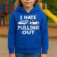 I Hate Pulling Out Retro Boating Boat Captain Cool Gift Kids Hoodie thumb 3