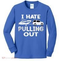 I Hate Pulling Out Retro Boating Boat Captain Cool Gift Kids Long Sleeve Shirt thumb 0