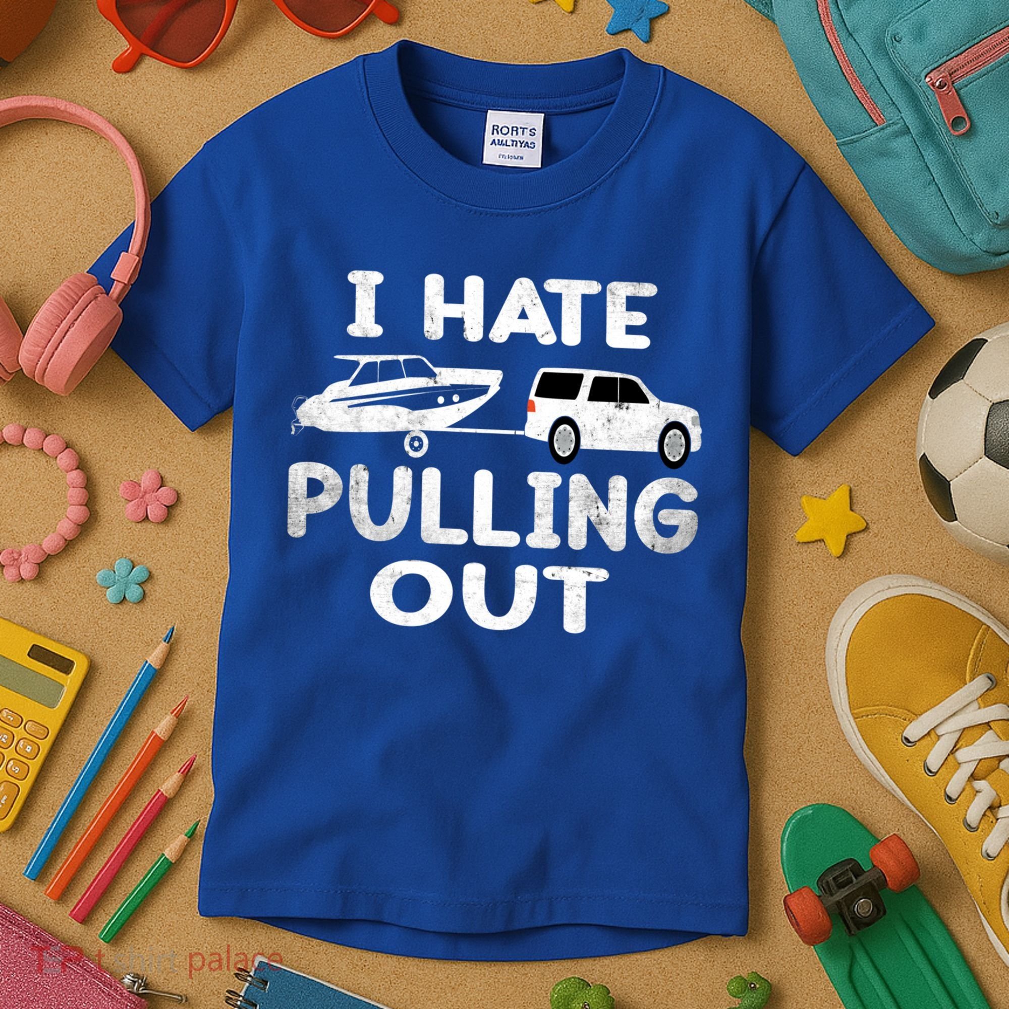 I Hate Pulling Out Retro Boating Boat Captain Cool Gift Kids T-Shirt