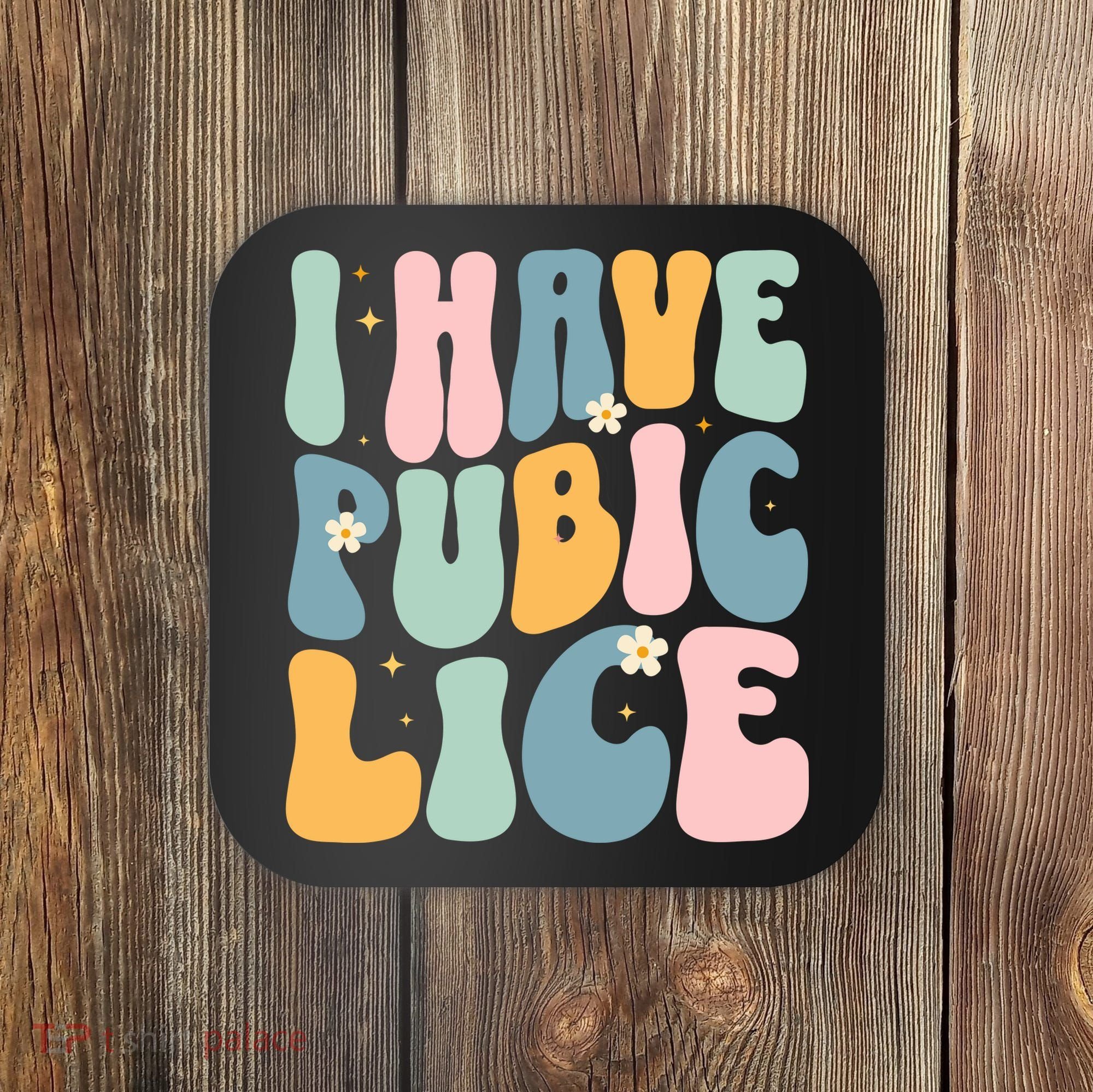 I Have Pubic Lice Funny Offensive Inappropriate Meme Coaster