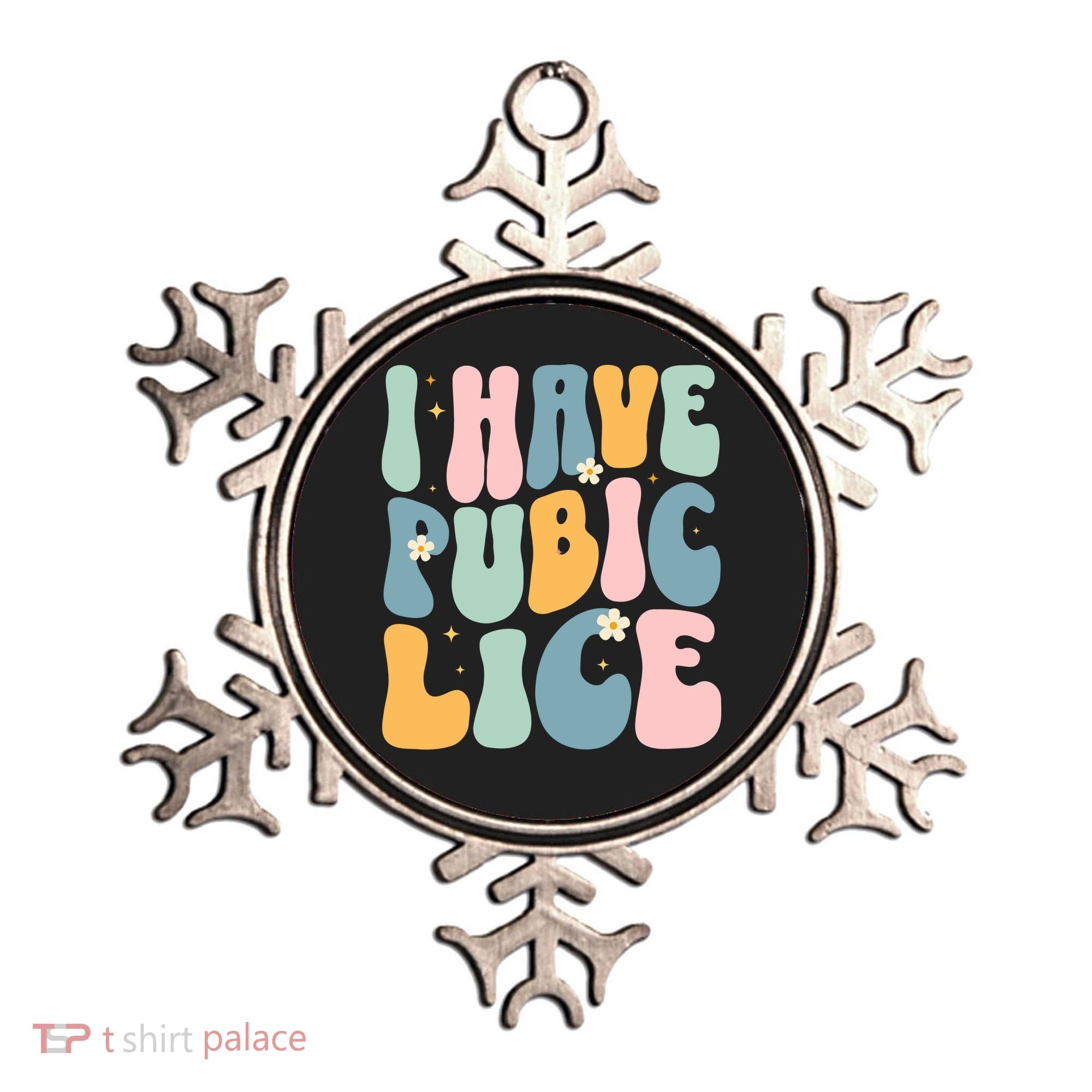I Have Pubic Lice Funny Offensive Inappropriate Meme Ornament