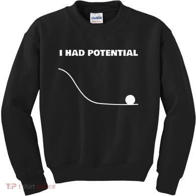 I Had Potential For Men Women Funny Physics Science Kids Sweatshirt