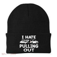 I Hate Pulling Out Retro Boating Boat Captain Gift Beanie thumb 0