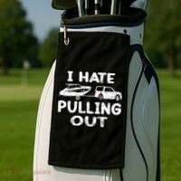 I Hate Pulling Out Retro Boating Boat Captain Gift Golf Towel thumb 2