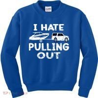 I Hate Pulling Out Retro Boating Boat Captain Gift Kids Sweatshirt thumb 0