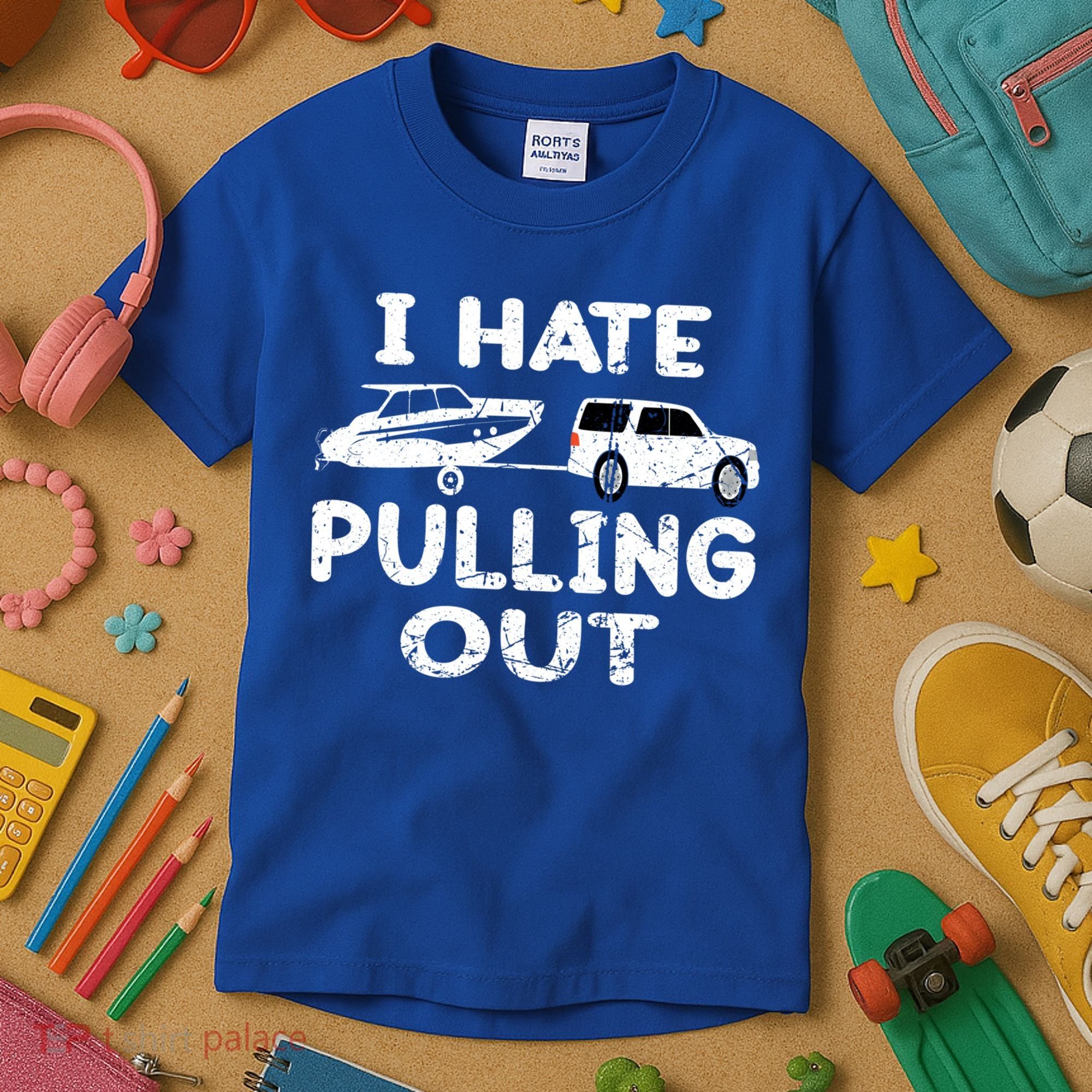 I Hate Pulling Out Retro Boating Boat Captain Gift Kids T-Shirt