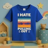 I Hate Pulling Out Retro Boating Boat Captain Gift Toddler T-Shirt thumb 3
