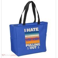 I Hate Pulling Out Retro Boating Boat Captain Gift Tote Bag thumb 2