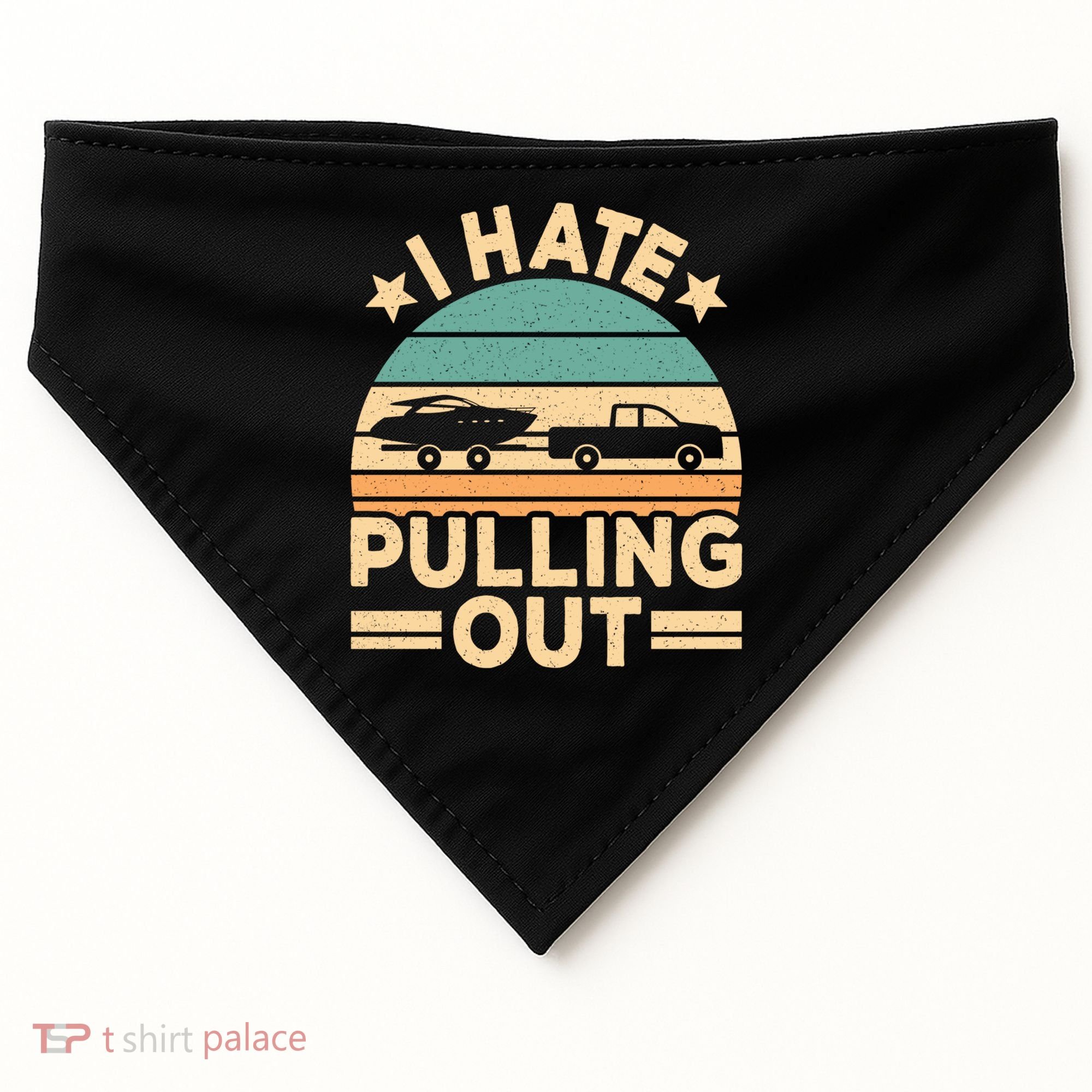 I Hate Pulling Out Boating Funny Retro Boat Captain Gift USA-Made Doggie Bandana