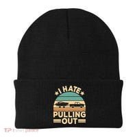 I Hate Pulling Out Boating Funny Retro Boat Captain Gift Beanie thumb 0