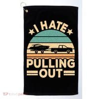 I Hate Pulling Out Boating Funny Retro Boat Captain Gift Golf Towel thumb 0