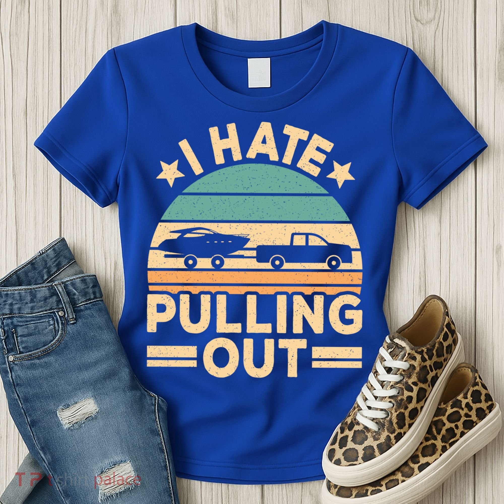 I Hate Pulling Out Boating Funny Retro Boat Captain Gift Women's T-Shirt
