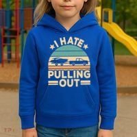 I Hate Pulling Out Boating Funny Retro Boat Captain Gift Kids Hoodie thumb 3