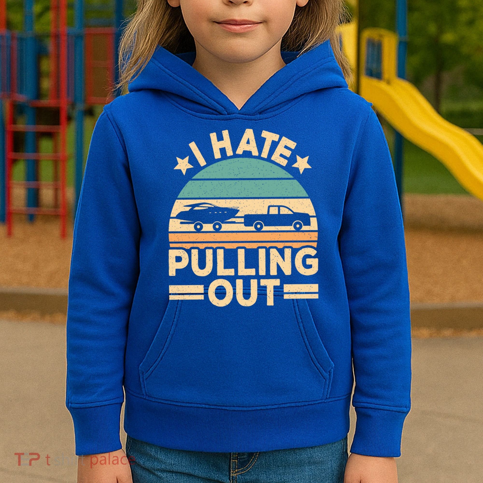 I Hate Pulling Out Boating Funny Retro Boat Captain Gift Kids Hoodie