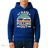 I Hate Pulling Out Boating Funny Retro Boat Captain Gift Kids Hoodie thumb 4