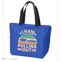 I Hate Pulling Out Boating Funny Retro Boat Captain Gift Tote Bag thumb 3