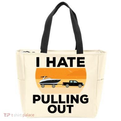 I Hate Pulling Out Boating Funny Retro Boat Captain Gift Tote Bag