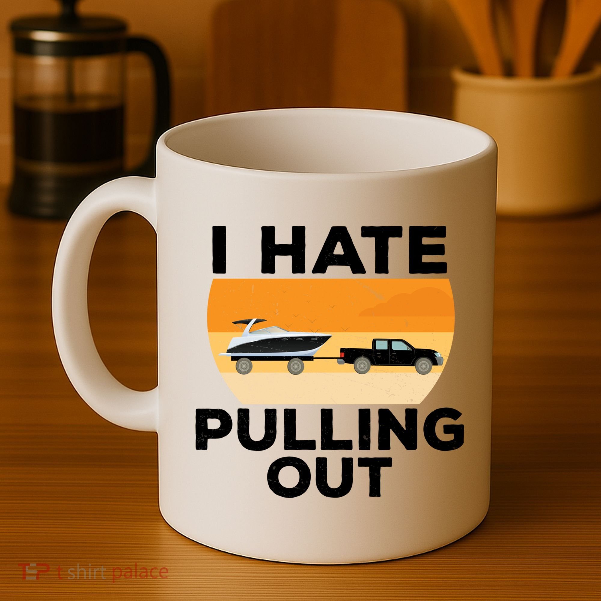 I Hate Pulling Out Boating Funny Retro Boat Captain Gift Coffee Mug