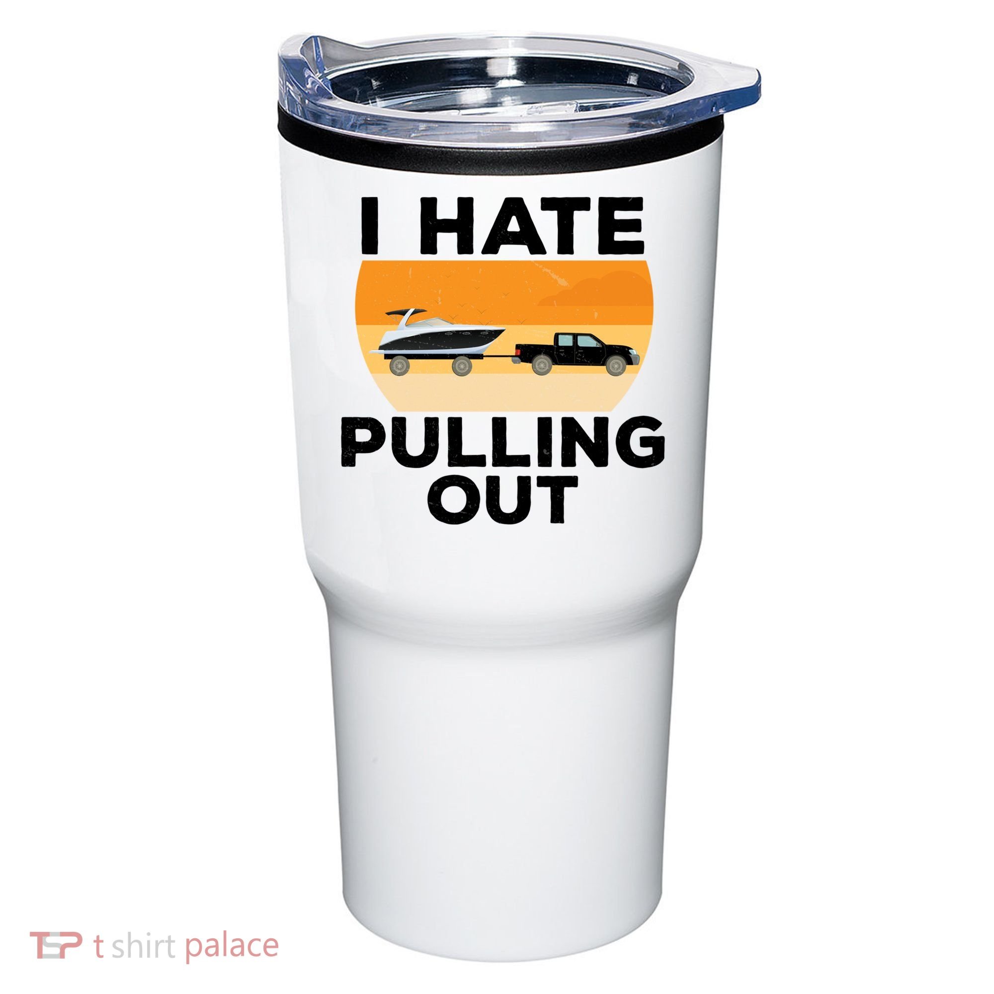 I Hate Pulling Out Boating Funny Retro Boat Captain Gift Tumbler