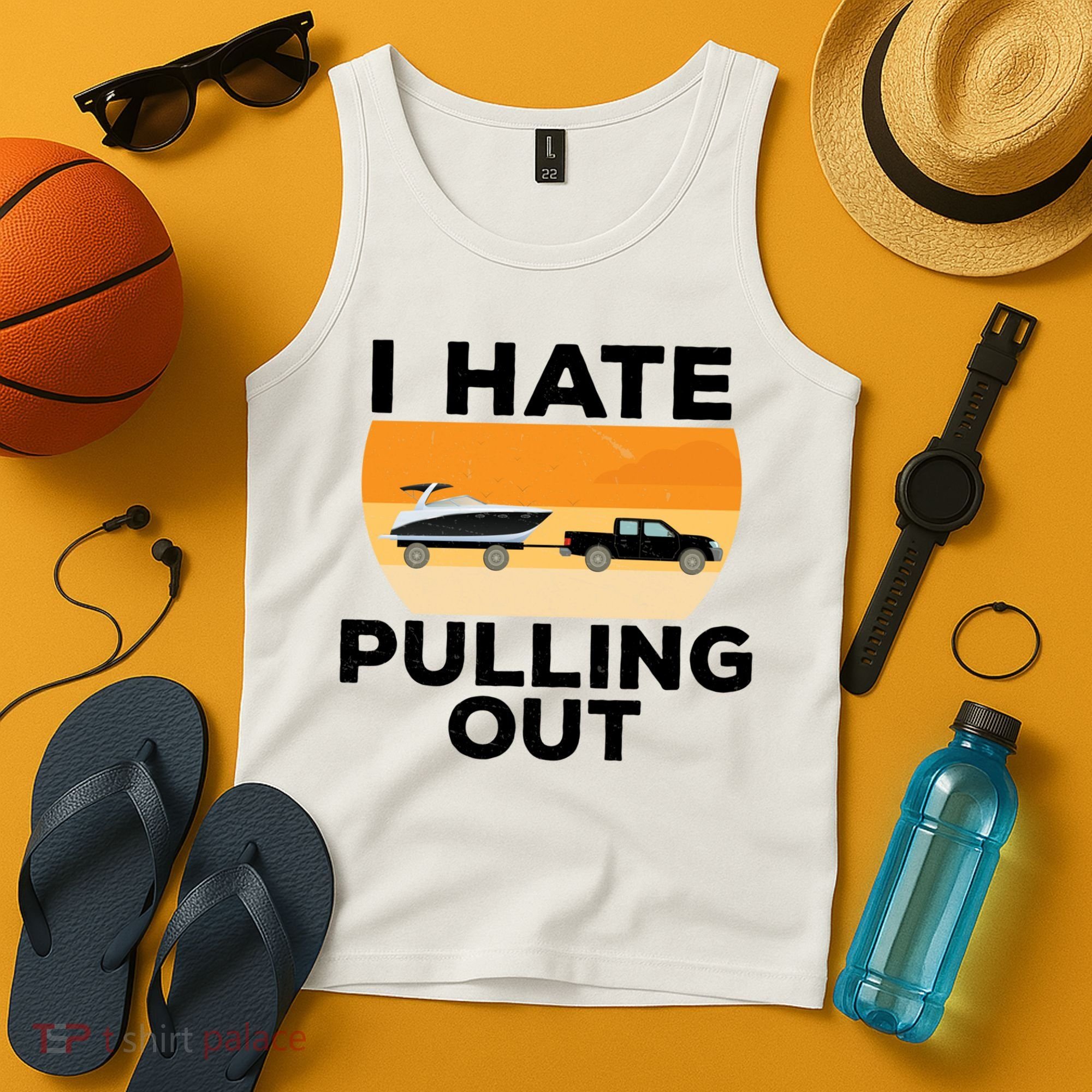 I Hate Pulling Out Boating Funny Retro Boat Captain Gift Tank Top
