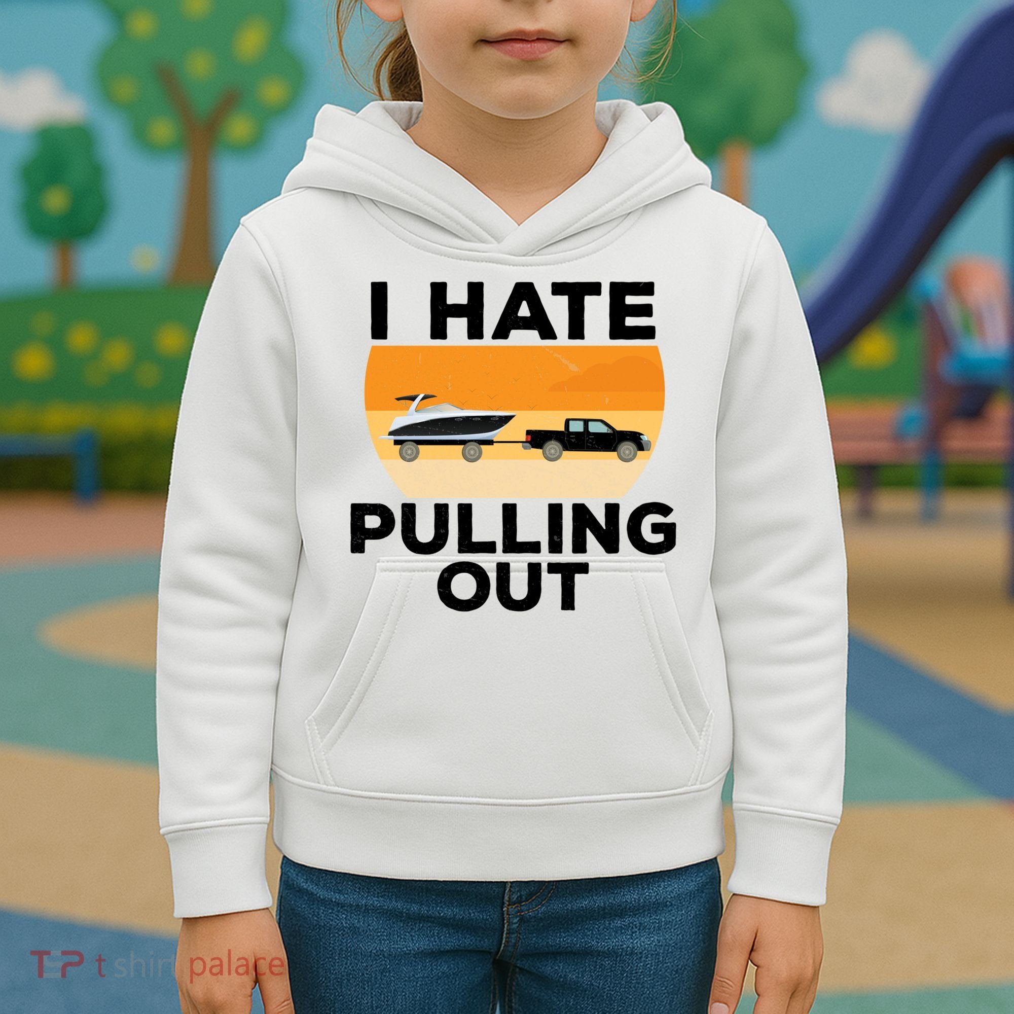 I Hate Pulling Out Boating Funny Retro Boat Captain Gift Kids Hoodie