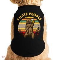 I Hate People Funny Beer Drinking Bear Wilderness Camping Doggie Tank thumb 0
