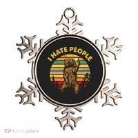 I Hate People Funny Beer Drinking Bear Wilderness Camping Ornament thumb 0