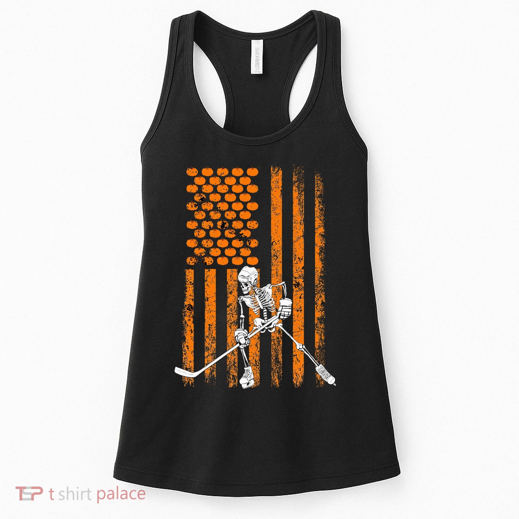Ice Hockey Player Fan Gift Skeleton Halloween Women's Tank Top