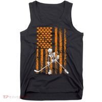 Ice Hockey Player Fan Gift Skeleton Halloween Tank Top thumb 0