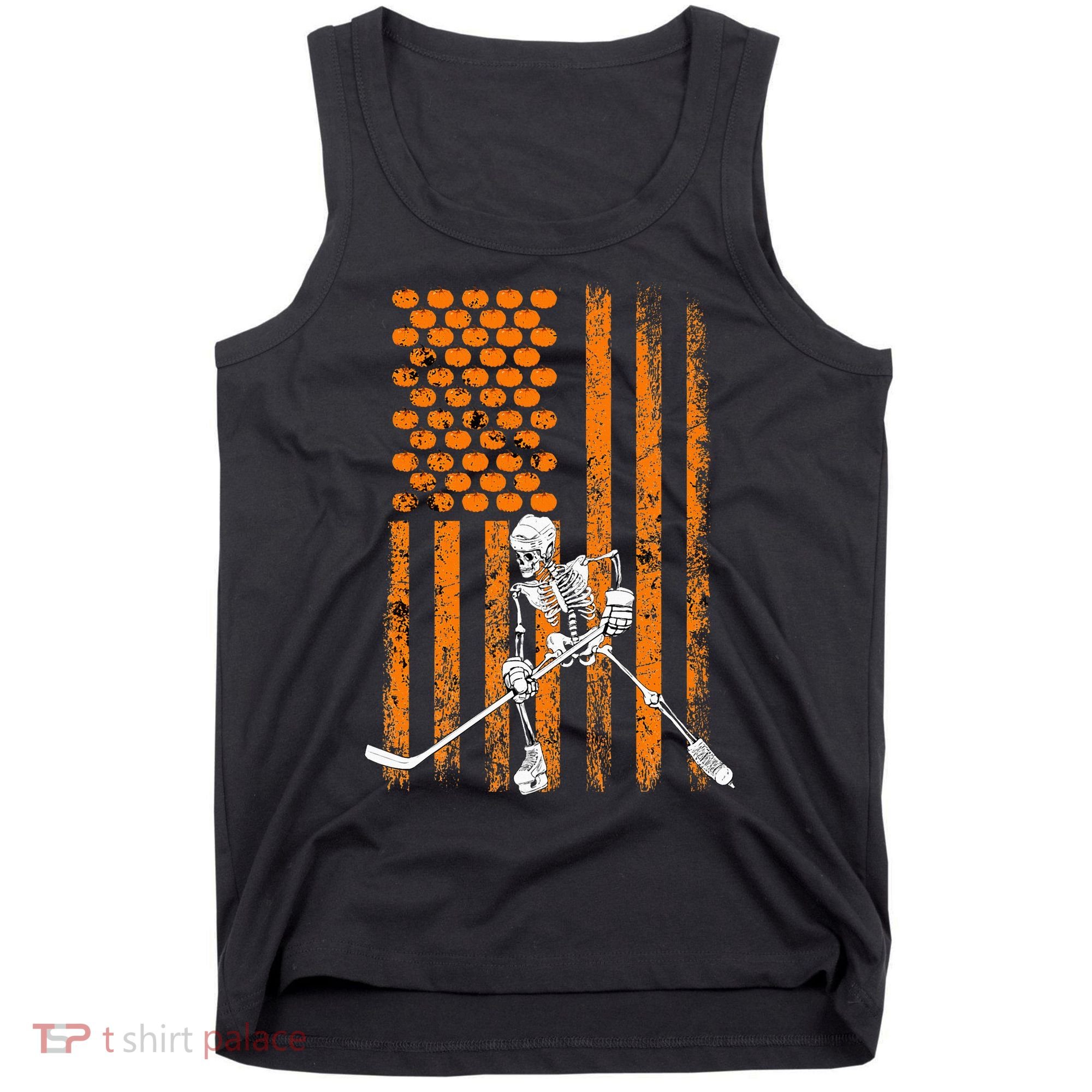 Ice Hockey Player Fan Gift Skeleton Halloween Tank Top