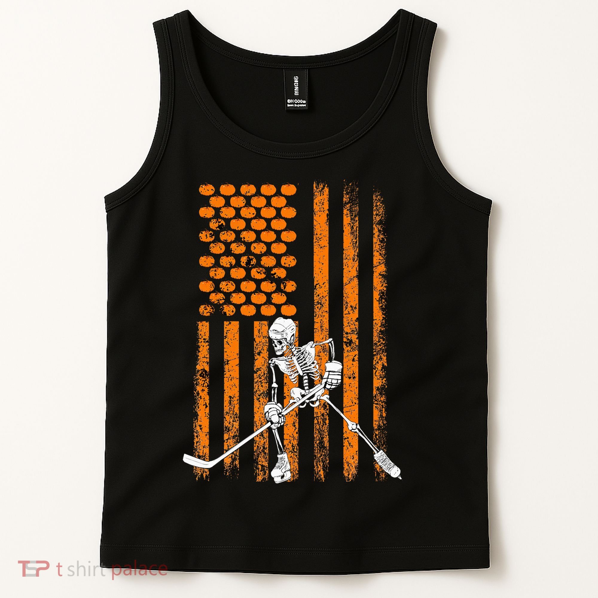 Ice Hockey Player Fan Gift Skeleton Halloween Tank Top