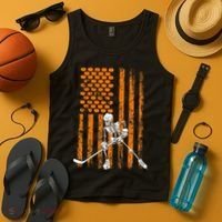 Ice Hockey Player Fan Gift Skeleton Halloween Tank Top thumb 4