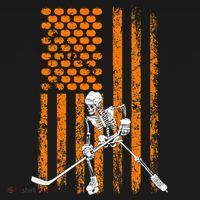 Ice Hockey Player Fan Gift Skeleton Halloween Women's T-Shirt thumb 6