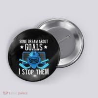Ice Hockey Player Ice Hockey Goalie Button thumb 0