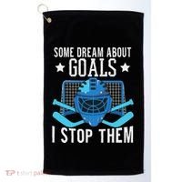 Ice Hockey Player Ice Hockey Goalie Golf Towel thumb 0